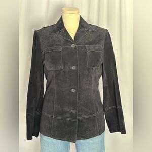 Classic Entier Black Suede Leather Jacket (854)